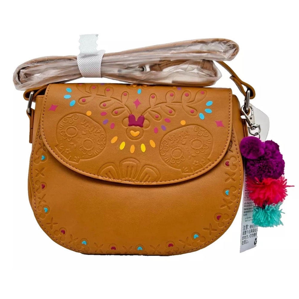 Disney Parks Minnie Mouse Mexico Crossbody Epcot Embossed Handbag Crossbody